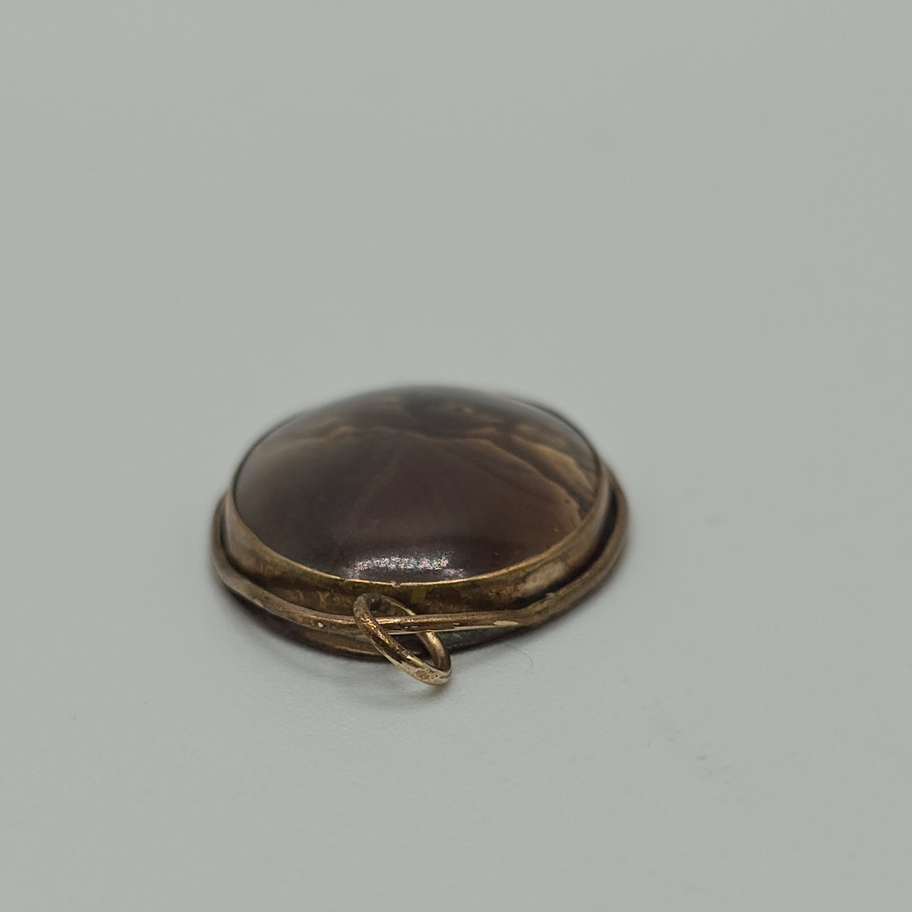 VTG Landscape Jasper Pendant Signed, "Handmade 14K GF 1988," Artisan Unknown - Picture 8 of 12